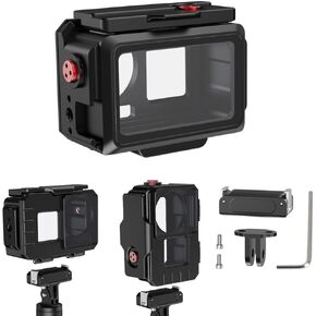 Coyktonty Dive Case for DJI Osmo Action 5 Pro/Action 4/Action 3,80M Aluminum Waterproof case with 1/4 Threaded Hole,mounting Adapter Bracket,Cold Shoe Slot,Supports Landscape/Portrait Orientation in Kuwait