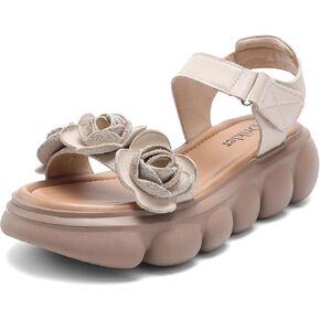 Women's Open Toe Platform Wedge Sandals Summer Non Slip Casual Shoes Flower Comfortable Sandals in Kuwait