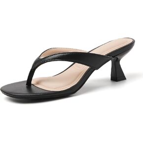 Tilocow Kitten Heels Flip Flops for Women Square Open Toe Thong Sandals Slip On Low Heel Comfortable Summer Shoes for Casual in Saudi Arabia
