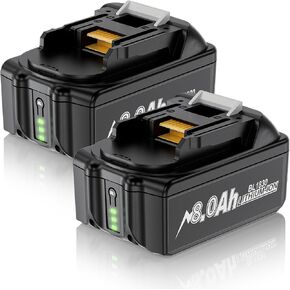 2 Pack 8.0Ah Replacement for Makita 18V Battery Compatible with Makita 18 Volt Battery BL1860 BL1850B BL1840B BL1830B BL1820 BL1815B Fit with Original 18V Power Tools and Chargers in Kuwait