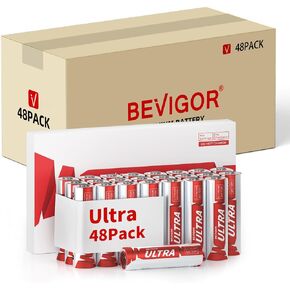BEVIGOR AA Lithium Batteries 48Pack Ultra, 3500mAh 1.5V Double A Lithium Battery, Longer Lasting AA Batterie for Blink Smart Lock Deadbolt, Aralm System etc High-Tech Devices, Non-Rechargeable in Kuwait