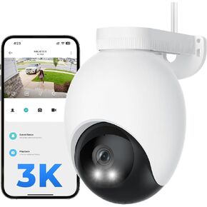IMILAB EC6 3K Plug-in Security Camera Outdoor: Camera for Home Security w/Spotlight 360° Rotating Surveillance, Auto-Tracking Frontdoor/Backyard Cam, 2.4Ghz WiFi, 24/7 Recording, No Monthly Fee in Saudi Arabia
