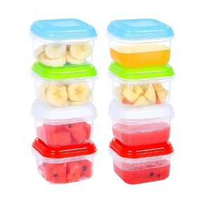 8 Pack 4 oz Baby Food Containers with Lids - Reusable Plastic Jars for Snack, Puree, & Salad Dressing, Deli Containers - Freezer Safe Baby Food Storage - Leakproof, Dishwasher Safe in Kuwait