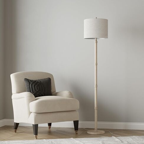 BOBOMOMO 62" Rustic Floor Lamp for Living Room, Retro Farmhouse Floor Lamp Rotary Switch, Resin Standing Lamp for Living Room, Corner, Dining Room, Bedroom, Home Decor in Kuwait