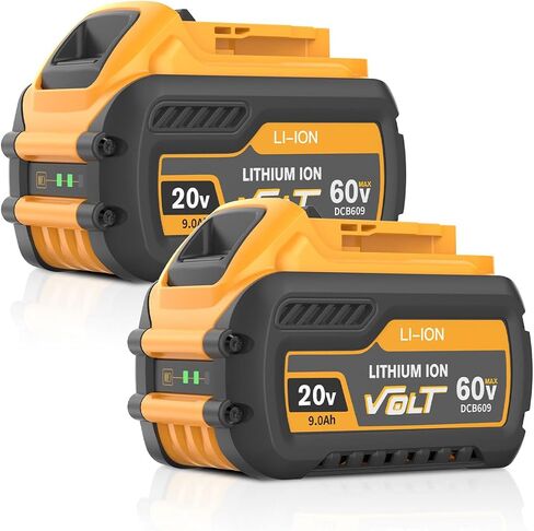 2Packs Upgraded 9.0Ah Replacement for Dewalt flexvolt 20v/60v max Battery Compatible with Dewalt 60 Volt Battery Lithium DCB609 DCB606 DCB612 DCB200 DCB201 DCB203 DCB204 DCB206 DCB207 in Kuwait