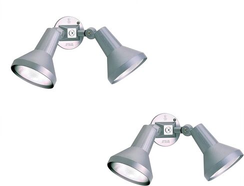 Ciata 15" Outdoor Security Flood Light 2 Head with Heavy Duty Cast Aluminum Body 150W PAR38 Weather Proof Grey Finish (2 Pack) in Saudi Arabia