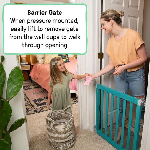 Ingenuity The Doorway 36S Series Custom Collection, Safety Pet & Baby Gate, 30"-36" Wide, 28" Tall, Pressure or Hardware Mounted, Install Wall to Wall in Doorway, Natural Wood Panels Ready for Paint in Saudi Arabia
