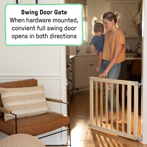 Ingenuity The Doorway 36S Series Custom Collection, Safety Pet & Baby Gate, 30"-36" Wide, 28" Tall, Pressure or Hardware Mounted, Install Wall to Wall in Doorway, Natural Wood Panels Ready for Paint in Saudi Arabia