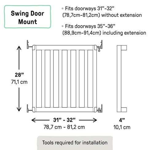 Ingenuity The Doorway 36S Series Custom Collection, Safety Pet & Baby Gate, 30"-36" Wide, 28" Tall, Pressure or Hardware Mounted, Install Wall to Wall in Doorway, Natural Wood Panels Ready for Paint in Saudi Arabia
