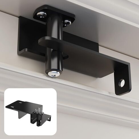 Adjustable Child Safety Door Top Lock｜Metal Child Proof Door Top Lock for Interior&Exterior&French Door｜Lock & Unlock from Either Sides｜for Childproofing｜Sliding Door Lock for Kids Safety｜Black in Saudi Arabia