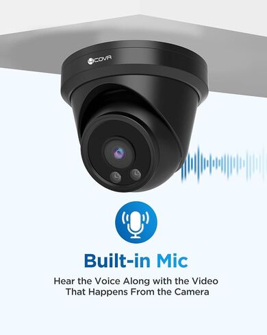 4COVR 4K 8MP PoE Security IP Camera Wired Surveillance Video, LY97AB8MA | Outdoor, with Audio, Smart Human/Vehicle Detection, 110- Wide Angle 100ft IR Night Vision, 2.8mm Lens, IP67 Weatherproof in Kuwait