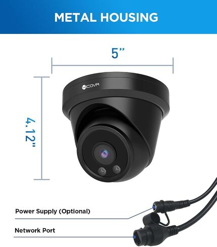 4COVR 4K 8MP PoE Security IP Camera Wired Surveillance Video, LY97AB8MA | Outdoor, with Audio, Smart Human/Vehicle Detection, 110- Wide Angle 100ft IR Night Vision, 2.8mm Lens, IP67 Weatherproof in Kuwait