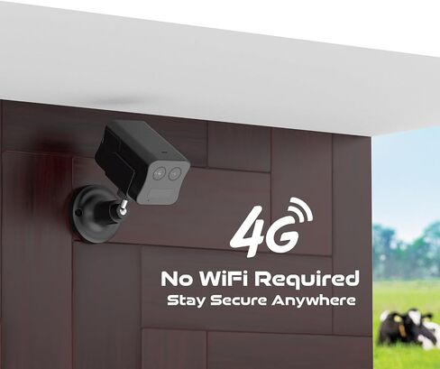 4G LTE Cellular Security Camera, Dual Lens No WiFi Security Camera | 6X Hybrid Zoom, 150° View Angle, Night Vision, Motion Detect, SIM Card Cam for Locations Without WiFi in Kuwait