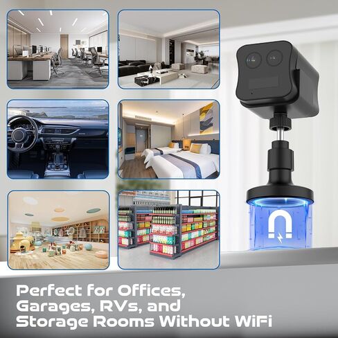 4G LTE Cellular Security Camera, Dual Lens No WiFi Security Camera | 6X Hybrid Zoom, 150° View Angle, Night Vision, Motion Detect, SIM Card Cam for Locations Without WiFi in Kuwait