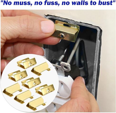 8 PACK Electrical Box Repair Clips, Provide New Threaded Mounting Points | Repair Stripped or Damaged Electrical Wall Boxes/Loose Electrical Outlets and Switches, Electrical Boxes Repair Parts in Kuwait