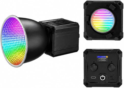 KS60R 60W Portable RGB LED Video Light, APP/Panel Control, 2700K-6500K, CRI 95+, COB Continuous Lighting for Photography, Video Recording, Studio, Live Streaming in Saudi Arabia