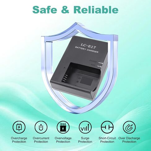 LC-E17 LP-E17LC-E17E Battery Charger Compatible with Canon EOS Rebel T7i T6i T6s SL3 SL2 77D 8000D 800D 760D 750D 200D M6 M5 M3 Kiss X8i DSLR Cameras in Kuwait