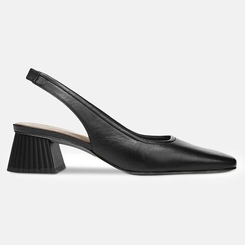 Juliet Holy Women's Slingback Low Chunky Heels Pumps Closed Square Toe Block Heel Slip On Party Dress Work Shoes Black in Saudi Arabia