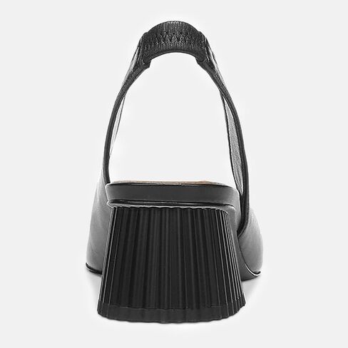 Juliet Holy Women's Slingback Low Chunky Heels Pumps Closed Square Toe Block Heel Slip On Party Dress Work Shoes Black in Saudi Arabia