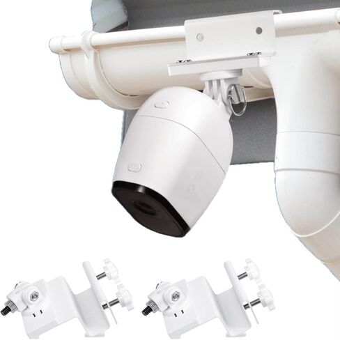 حامل مزراب مقاوم للطقس من Wasserstein لكاميرات Arlo، أبيض، دوران 360 درجة، إمالة 180 درجة، سهل التركيب، مقاوم للصدأ in Kuwait