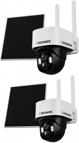 Defender AI 2K+ Frontier 4G LTE Wireless Cellular Security Camera, 360° PTZ, No WiFi Camera, AI Tracking, Color Night Vision, 2-Way Talk, eSIM, 5W Solar Panel, Empower App, Paid Plan Required in Saudi Arabia