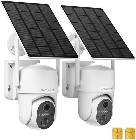 No WiFi Security Cameras Wireless Outdoor, Solar Powered, Ranch Camera | 2K HD Color Night Vision, 360° PTZ, Smart Detection, 2-Way Talk, IP66 Waterproof, Suitable for Ranch/Jobsite Farm/Outdoors in Saudi Arabia