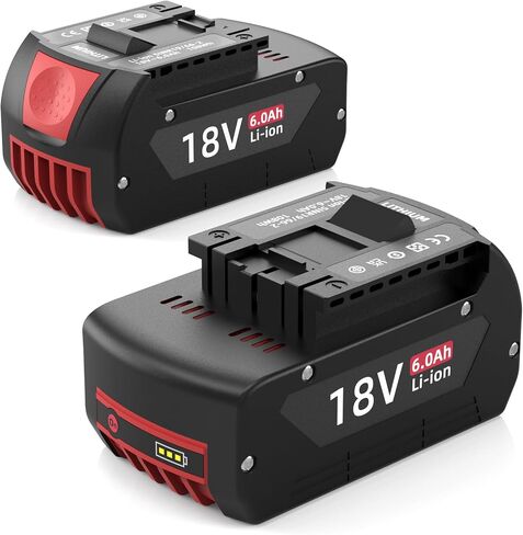 2 Pack 18V 6.0Ah Battery Replacement for Bosch 18V Battery, Compatible with Bosch 18V Battery BAT609 BAT609G BAT618G BAT619 Cordless Power Tools in Kuwait