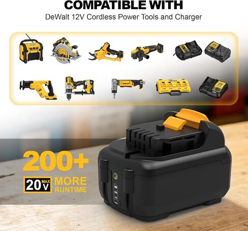 2 Pack 6.0Ah Replacement for Dewalt 12V Battery and Charger Compatible with Dewalt 12V Battery DCB120 DCB121 DCB122 DCB123 Cordless Tools in Saudi Arabia