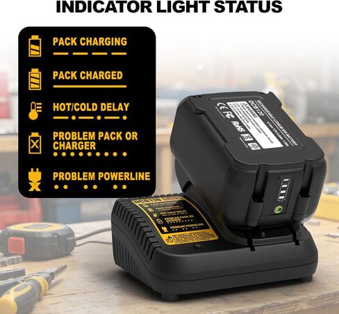 2 Pack 6.0Ah Replacement for Dewalt 12V Battery and Charger Compatible with Dewalt 12V Battery DCB120 DCB121 DCB122 DCB123 Cordless Tools in Saudi Arabia