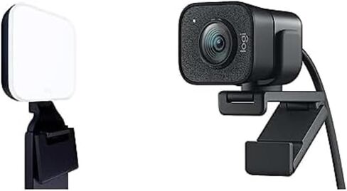 Logitech Litra Glow Premium LED Streaming Light with TrueSoft and Logitech StreamCam, Graphite for Creators and Streamers in Saudi Arabia