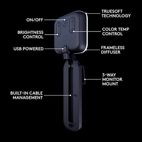 Logitech Litra Glow Premium LED Streaming Light with TrueSoft and Logitech StreamCam, Graphite for Creators and Streamers in Saudi Arabia