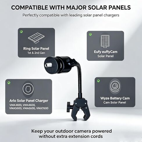 20cm Gooseneck Clamp Camera Mount with 1/4" Screw and 360° Ball Head, Flexible Clip Mount for Handlebar, Desk, Tube, Cross Bar – Compatible with GoPro, Ring, Google Nest, Wyze, Arlo in Saudi Arabia