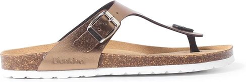 Malaga Single Buckle Strap Bio Sandals for Women - Sustainable, Eco Friendly, Vegan Leather Sandals. Recycled Upper, Comfy Insole, Cork Midsole, EVA Sole. Made in Spain in Saudi Arabia