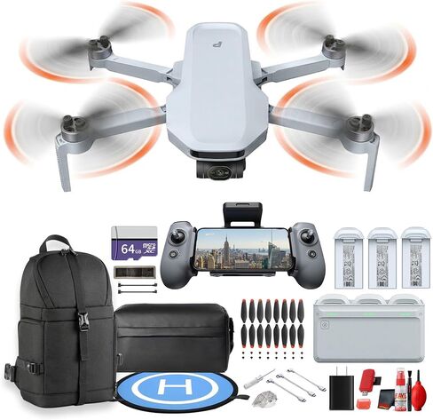 Potensic ATOM 2 Fly More Combo Drone with Camera Under 249g 8K Photo 4K HDR Video AI Track and Charging Hub (APM2530221) + 64GB Card + Sling Backpack + Landing Pad + Cleaning Kit +More(19pc Bundle) in Saudi Arabia