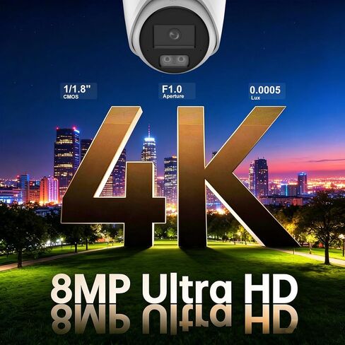كاميرا 4K Color-Vu Turret PoE إصدار OEM بدون علامة تجارية من DS-2CD2387G3-LI2UY | 8 ميجابكسل ميكروفون مزدوج AcuSense 3.0 AI لاكتشاف الإنسان/المركبة 130 ديسيبل WDR IP67 NEMA4X مضاد للتآكل يعمل مع Ⲏ kconnect، in Kuwait
