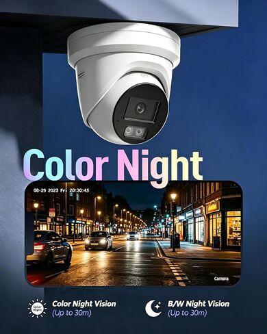 كاميرا 4K Color-Vu Turret PoE إصدار OEM بدون علامة تجارية من DS-2CD2387G3-LI2UY | 8 ميجابكسل ميكروفون مزدوج AcuSense 3.0 AI لاكتشاف الإنسان/المركبة 130 ديسيبل WDR IP67 NEMA4X مضاد للتآكل يعمل مع Ⲏ kconnect، in Kuwait
