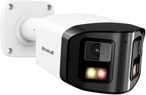 JideTech 8MP 4K PoE Camera, 180° Panoramic Outdoor Security Camera | 180° ultra-wide view, AI detection, 98ft color night vision, two-way audio, supports ONVIF NVR, RTSP and RTMP in Saudi Arabia