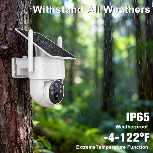 4G LTE Cellular Security Camera,Wireless Solar Security Camera | 365 Days Unlimited Data,2K Color Night Vision,360° Live View,Real-time Alerts,Motion Sensor,64G TF Card, No WiFi Needed in Kuwait