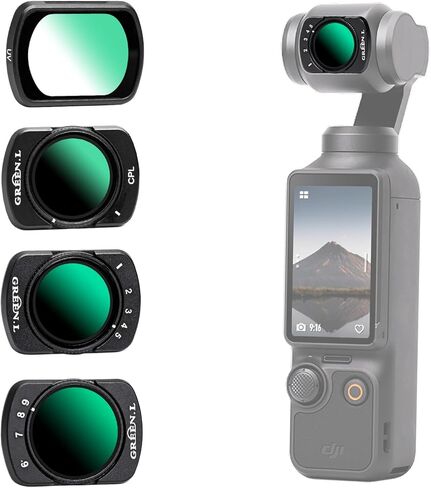 GREEN.L Magnetic Black Mist Filter for DJI Osmo Pocket 3, 1/4 Strength Cinematic Pro-Mist Effect, Ultra-Thin, Multi-Coated, HD Optical Glass in Saudi Arabia