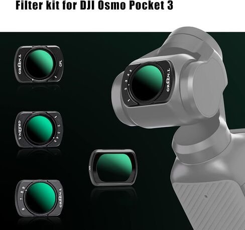 GREEN.L Magnetic Black Mist Filter for DJI Osmo Pocket 3, 1/4 Strength Cinematic Pro-Mist Effect, Ultra-Thin, Multi-Coated, HD Optical Glass in Saudi Arabia