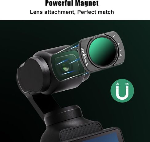 GREEN.L Magnetic Black Mist Filter for DJI Osmo Pocket 3, 1/4 Strength Cinematic Pro-Mist Effect, Ultra-Thin, Multi-Coated, HD Optical Glass in Saudi Arabia
