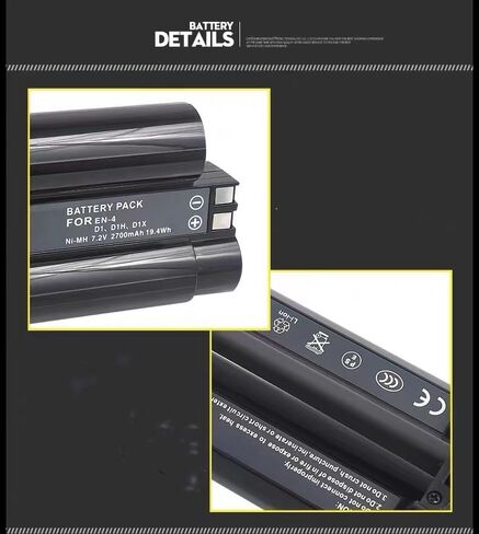 2-Pack EN-4 Battery Replacement for Nikon D1 D1H D1X EN4 SLR Camera Battery in Saudi Arabia
