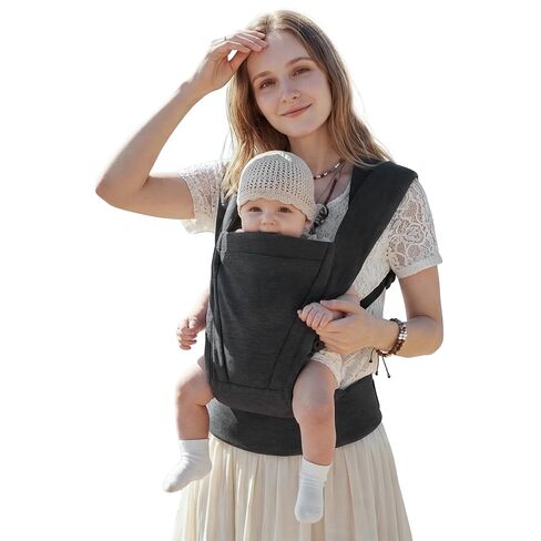 MISSWISDOM Baby Carrier Newborn to Toddler Baby Wraps Carriers(8-30lbs), Newborn Carrier with Head Support, Infant Holder Carrier with Enhanced Lumbar Support, Dark Grey in Saudi Arabia