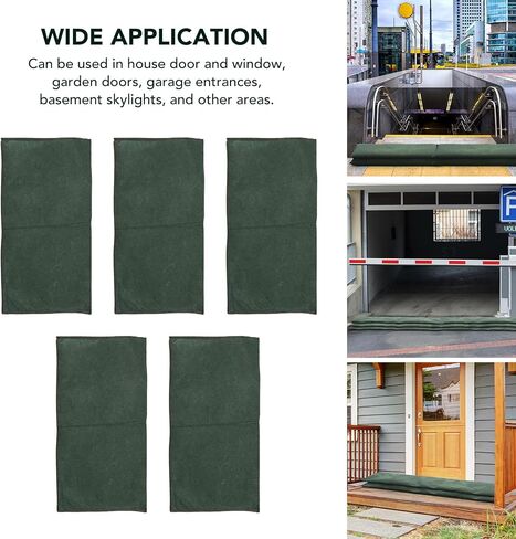 5Pcs Sand Bags, 9.8 X 19.7in Reusable Non Woven Fabric Flood Water Barrier, Heavy Duty Sandbags for Garden Doors, Garage Entrances in Kuwait
