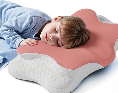 Memory Foam Kids Pillow, Kids Pillows for Sleeping, Ergonomic Contour Pillow and Pillowcase 22x13in (Blue Large) in Kuwait