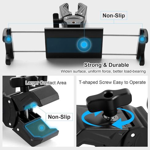 68" Ball Head Camera Tripods & Monopods with Adjustable iPad & Phone Powerful C-clamp Magic Arm Bracket (Combo Pack) in Kuwait