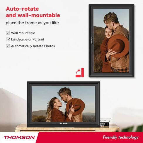 THOMSON 15.6Inch FHD Digital Picture Frame, 1920x1080 IPS Digital Photo Frame with 32GB Large Storage, Quad-Core CPU, Auto-Rotate, Slideshow, Easy Photo Transfer via WiFi APP/Email/USB/SD Card in Saudi Arabia
