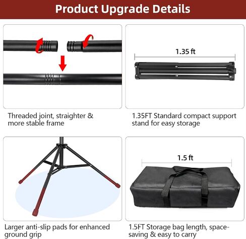 Hemmotop Heavy Duty Backdrop Stand 10×8ft - 7 Optional Widths, Easy Setup | 2 Sandbags, Load 10lbs Capacity, Carrying Bag, Outdoor Projector Screen Stand for Wedding, Birthday, Indoor Outdoor Party in Saudi Arabia