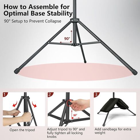 Hemmotop Heavy Duty Backdrop Stand 10×8ft - 7 Optional Widths, Easy Setup | 2 Sandbags, Load 10lbs Capacity, Carrying Bag, Outdoor Projector Screen Stand for Wedding, Birthday, Indoor Outdoor Party in Saudi Arabia