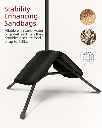 Hemmotop Heavy Duty Backdrop Stand 10×8ft - 7 Optional Widths, Easy Setup | 2 Sandbags, Load 10lbs Capacity, Carrying Bag, Outdoor Projector Screen Stand for Wedding, Birthday, Indoor Outdoor Party in Saudi Arabia